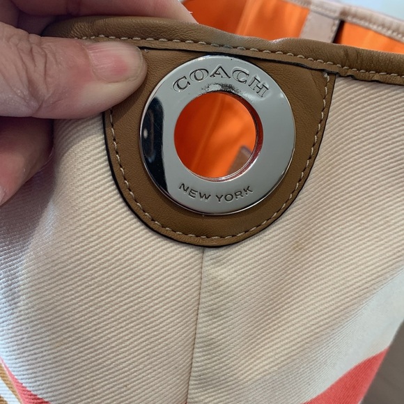 Beautiful Gently Loved Hadley Canvas Leather Trim Tote by COACH - Picture 9 of 10